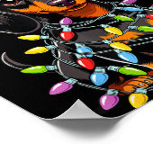 Funny Dachshund Christmas Lights Santa Hat Xmas  Poster (Hoek)