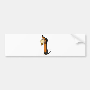 Funny Dachshund Dog Eating Ice Cream Bumpersticker