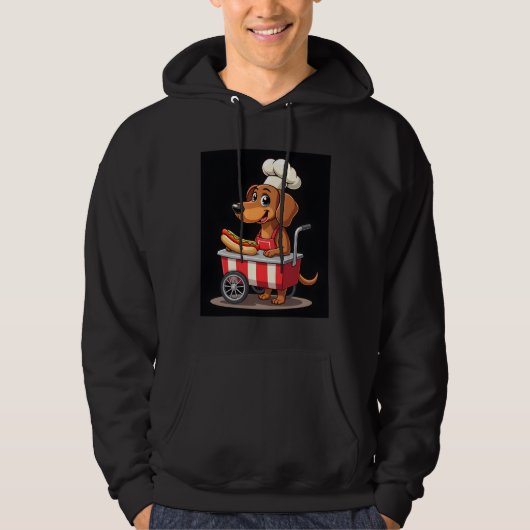 Funny Dachshund Dog Hotdog Sandwich Weenie Sausage Hoodie (Voorkant)
