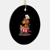 Funny Dachshund Dog Hotdog Sandwich Weenie Sausage Keramisch Ornament (Rechts)