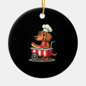 Funny Dachshund Dog Hotdog Sandwich Weenie Sausage Keramisch Ornament (Voorkant)
