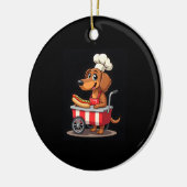 Funny Dachshund Dog Hotdog Sandwich Weenie Sausage Keramisch Ornament (Links)