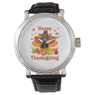 Funny Dachshund Dog Thanksgiving Herfst herfst Horloge