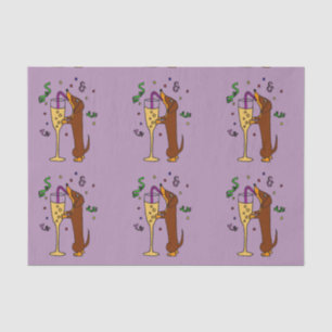 Funny Dachshund Drink Champagne Tissuepapier