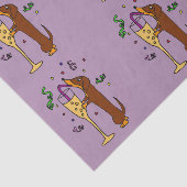 Funny Dachshund Drink Champagne Tissuepapier (Detail)