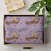 Funny Dachshund Drink Champagne Tissuepapier (Geschenk)