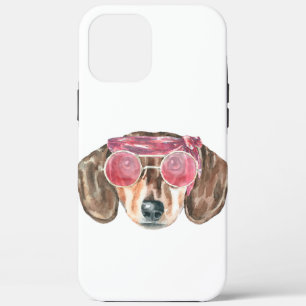 Funny Dachshund Face Hippie Dog iPhone 12 Pro Max Hoesje