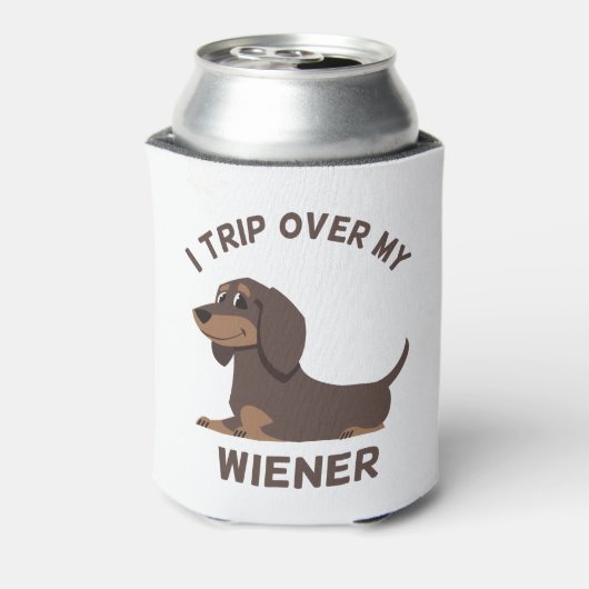 Funny Dachshund - ik heb mijn Wiener overvallen - Blikjeskoeler (Blikje Achterkant)