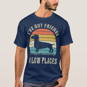 Funny Dachshund, ik heb vrienden op kleine plaatse T-shirt