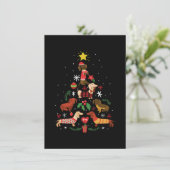 Funny Dachshund-kerstboom Bedankkaart (Staand voorkant)