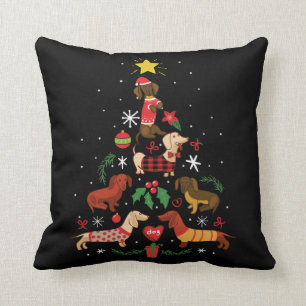 Funny Dachshund-kerstboom Kussen