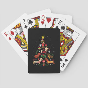 Funny Dachshund-kerstboom Pokerkaarten