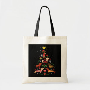 Funny Dachshund-kerstboom Tote Bag