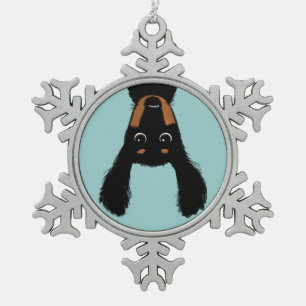 Funny Dachshund Kerstmis Humoureuze Dog Holiday Tin Sneeuwvlok Ornament