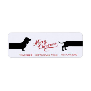 Funny dachshund-kerstretourlabel etiket