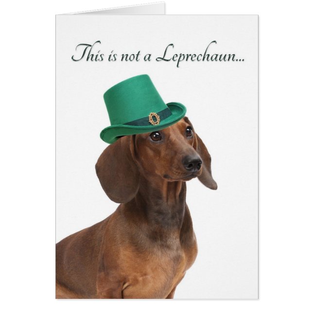 Funny Dachshund Leprechaun Card (Voorkant)