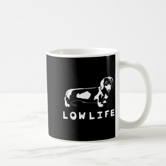 Funny Dachshund Low Life Shirt  Koffiemok (Rechts)
