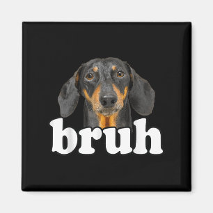 Funny Dachshund Meme Gezegde Bruh Funny Dog Sarcas Magneet