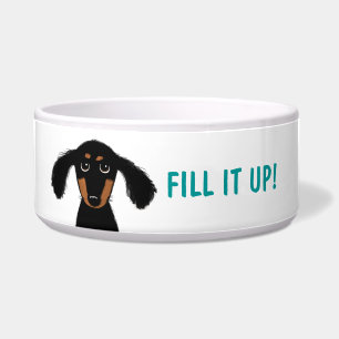 Funny Dachshund met aangepaste tekst Voerbakje