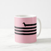 Funny dachshund mok zwart-roze (Voorkant rechts)