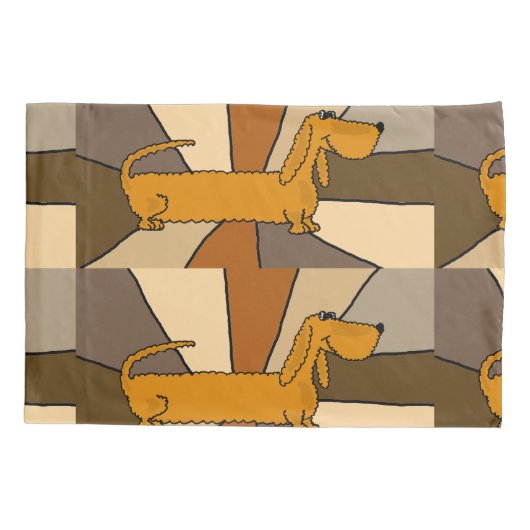 Funny Dachshund Puppy Dog Pillowcase Kussensloop (Achterkant)