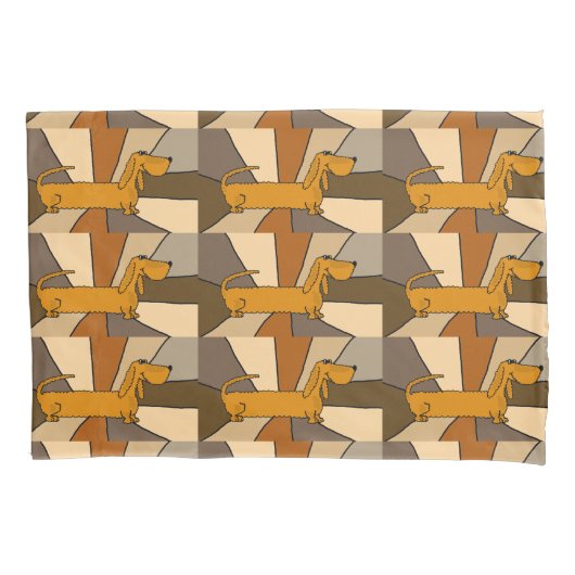 Funny Dachshund Puppy Dog Pillowcase Kussensloop (Voorkant)