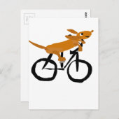Funny Dachshund Riding Bicycle Briefkaart (Voorkant / Achterkant)