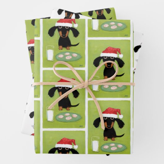 Funny Dachshund Santa Clause Cute Dog Kerstmis Inpakpapier Vel (In situ)