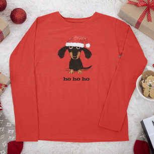 Funny Dachshund Santa Clause Holiday Wiener Dog T-shirt