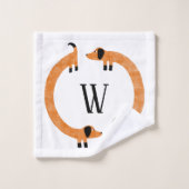 Funny Dachshund Saucisse Chien Monogramme (Gant de toilette)
