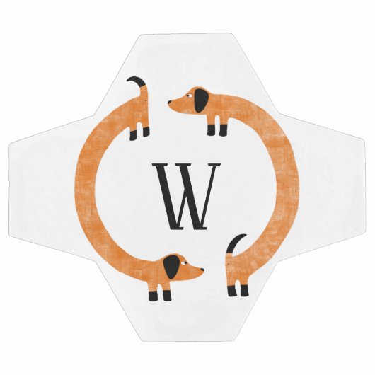 Funny Dachshund Saucisse Chien Monogramme (Plat)