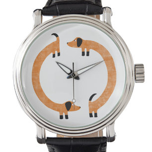 Funny Dachshund Sause Dog Horloge