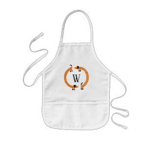 Funny Dachshund Sause Dog Monogram Kinder Schort