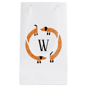 Funny Dachshund Sause Dog Monogram Klein Cadeauzakje