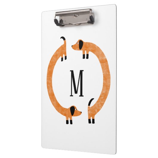 Funny Dachshund Sause Dog Monogram Klembord (Links)