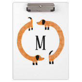 Funny Dachshund Sause Dog Monogram Klembord (Voorkant)