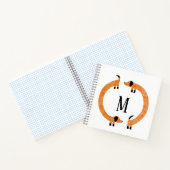 Funny Dachshund Sause Dog Monogram Notitieboek (Binnen)