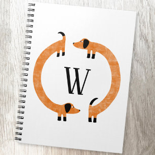 Funny Dachshund Sause Dog Monogram Notitieboek