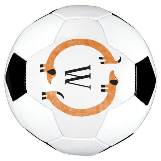 Funny Dachshund Sause Dog Monogram Voetbal (Gedraaid)