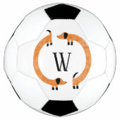 Funny Dachshund Sause Dog Monogram Voetbal (Voorkant)