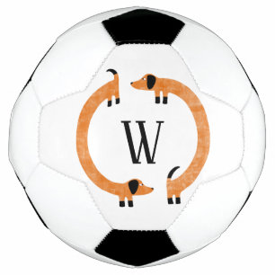 Funny Dachshund Sause Dog Monogram Voetbal