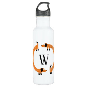 Funny Dachshund Sause Dog Monogram Waterfles