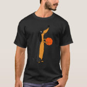 Funny Dachshund Spelen Basketbal T shirt (Voorkant)