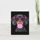 Funny Dachshund Wearing Gles And Blowing Nk Bubble Kaart (Voorkant)