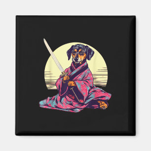 Funny Dachshund Wiener Dog Japans Tattoo Ukiyoe Magneet