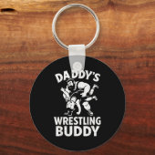 Funny Dad And Son Daughter Kids Wrestling Wrestler Sleutelhanger (Voorkant)