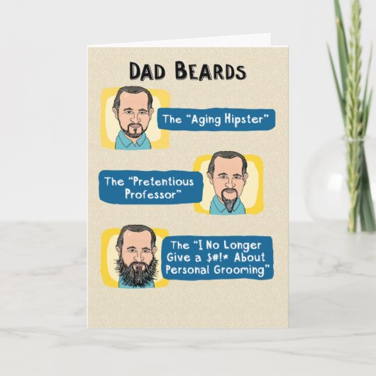 Funny Dad Beards Vaderdag Kaart (Voorkant)