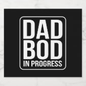 Funny Dad Bod in Progress Humor Fathers Day Black Bier Etiket (Enkel label)