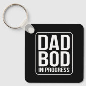 Funny Dad Bod in Progress Humor Fathers Day Black Sleutelhanger (Voorkant)