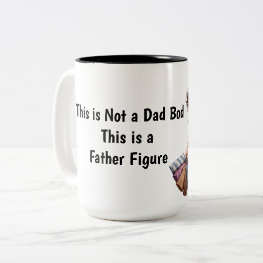 Funny Dad Coffee “Father Figure”  Dad Bod Mug (Devant gauche)